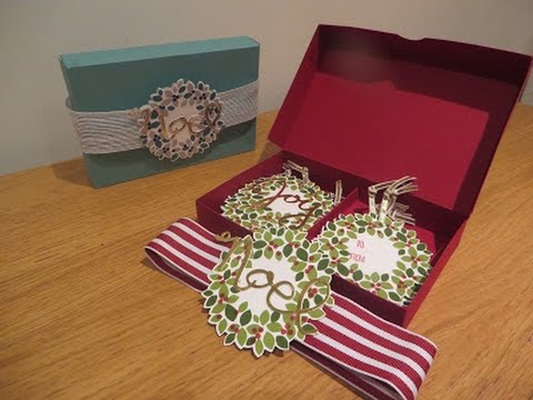manchester united Christmas Tag Gift Box using Wonderous Wreath by Stampin' Up - Video Tutorial