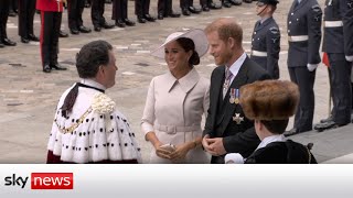 Platinum Jubilee: Royals arrive at St Paul's for thanksgiving service