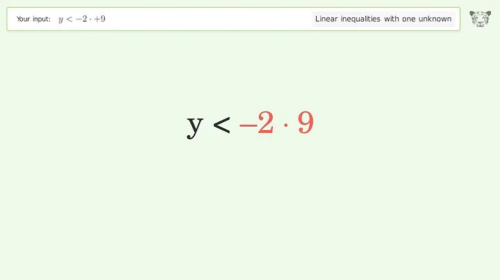 Solving Linear Inequalities: y is Smaller Than -2*+9