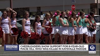 Cheerleader teams join community at funeral for child killed in July 4 parade