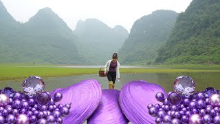 🔮😱💋The girl lifted the veil of the mutated giant purple river clam and discovered precious jewelry!