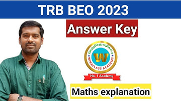 TRB BEO Answer key 2023/ Maths explanation/ Block educational officer