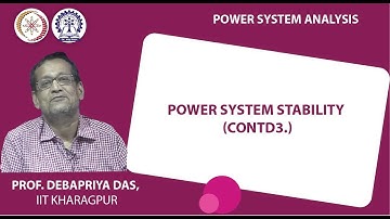 Lecture 58 : Power system stability (Contd.)