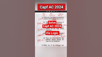 Capf AC 2024 Elimination Tricks | MCQs Hacks #capf2025 #capftoppers