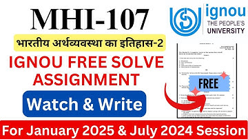 IGNOU MHI-107 Solve Assignment 2024-2025 Download | IGNOU Free Assignment Download 2025 | #ignou