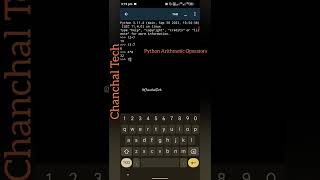 Python Arithmetic Operators #pythonarithmeticoperatos #python #pythonprogramming #shorts