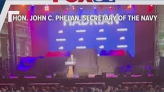 Hon. John C, Phelan, Secretary of the Navy, spoke at the opening of the Hadrian Factory 4 building