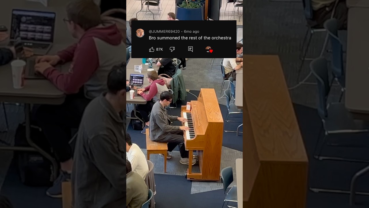 Flash mob in the school cafeteria with @roblandes #shostakovich #waltz #piano #violin