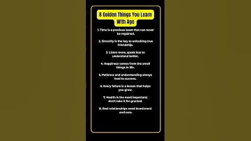 8 GOLDEN THINGS You Learn With Age ✨ | Life Lessons for Success 💡