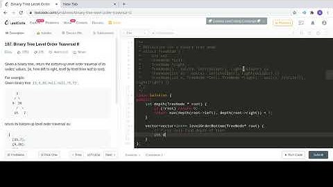 107. Binary Tree Level Order Traversal II LeetCode c++ solution