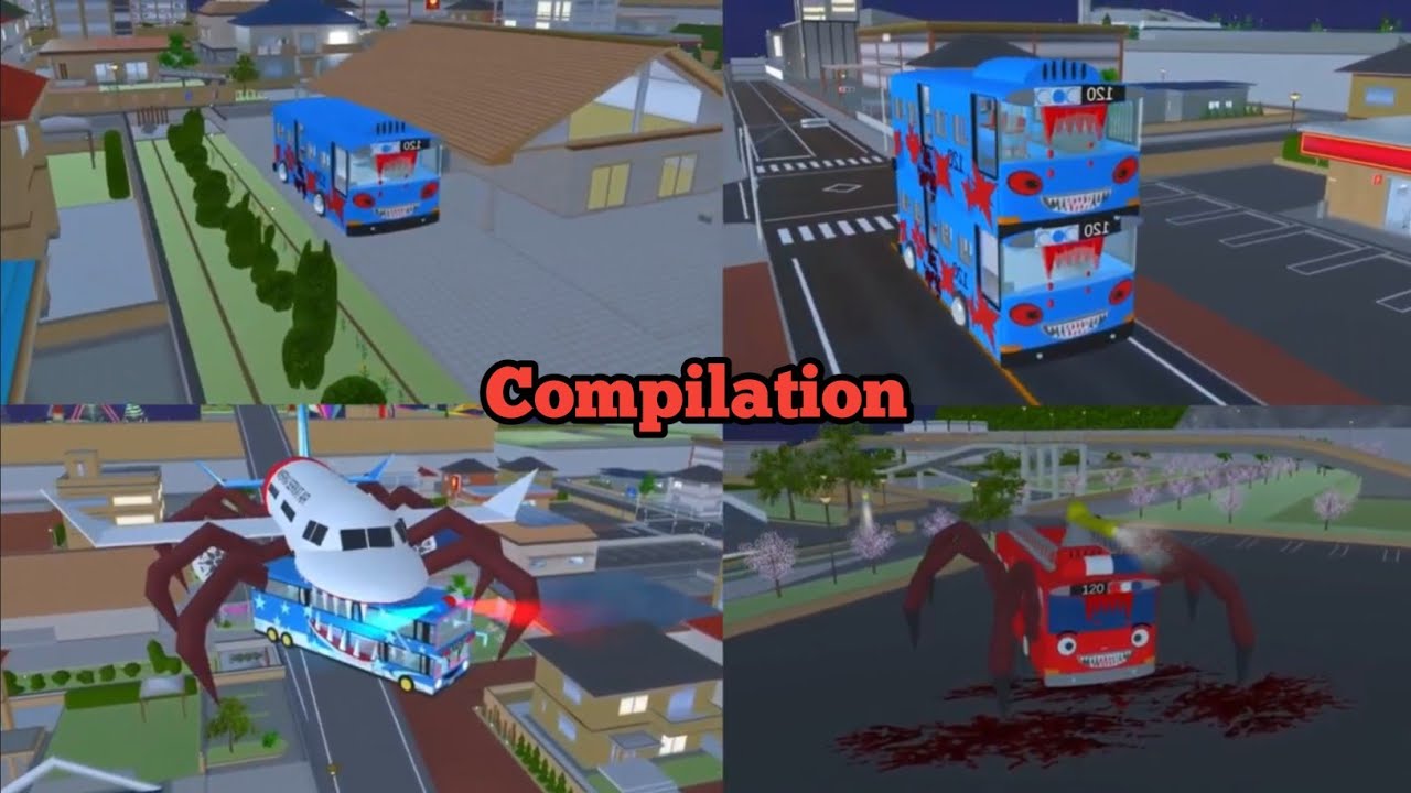 Compilation Anomali Bus Tayo Eater Plane Scares Yuta Mio 😱 Sakura School Simulator 
