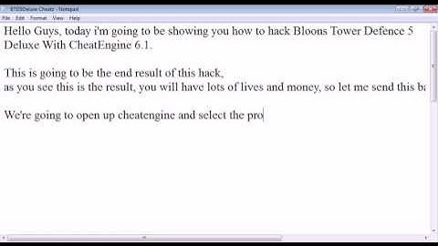 Bloons Tower Defence 5 Hack: CheatEngine 6.1