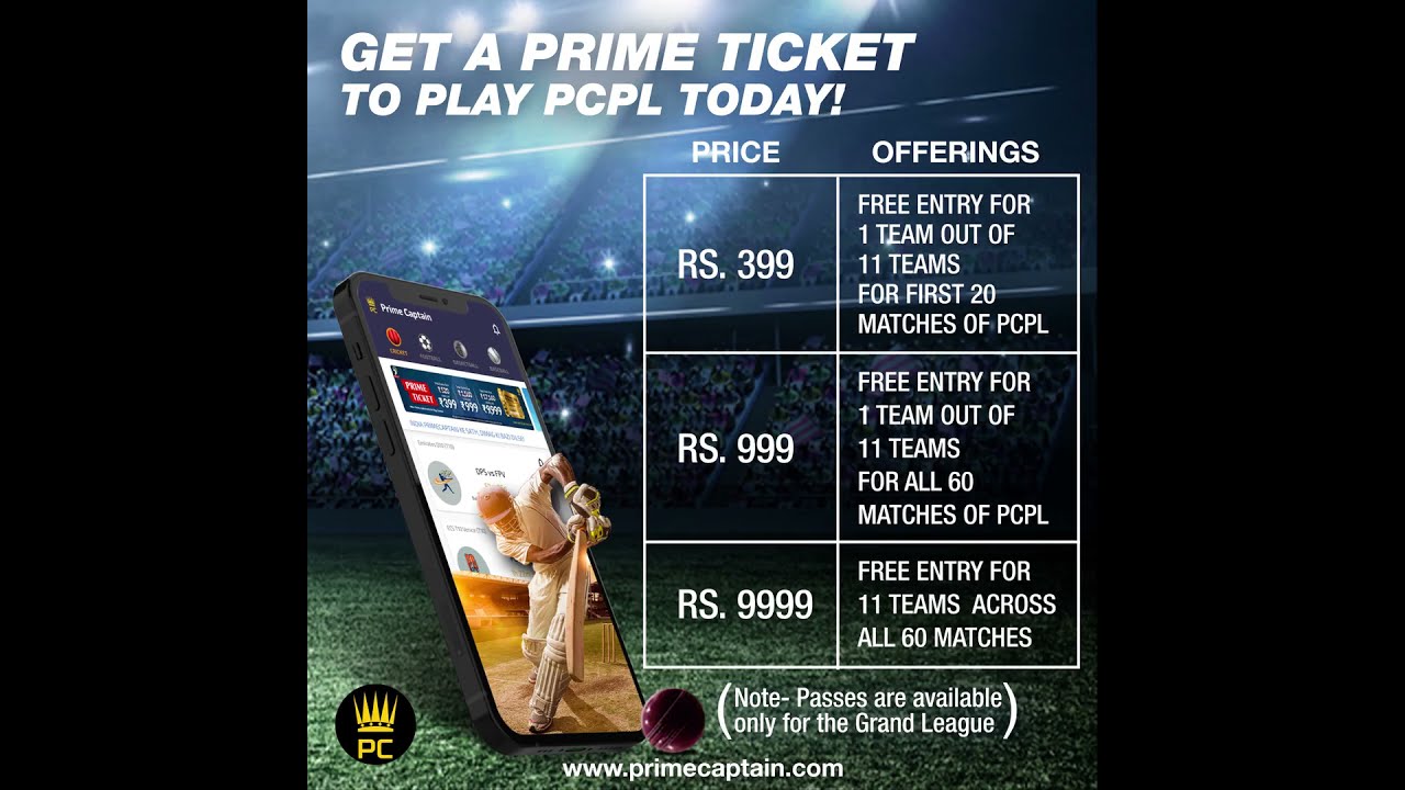 Get your Prime ticket today to play PCPL 2021