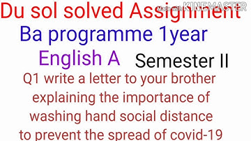 DU/sol solved assignment ba programme 1st year english A semester II |answer 2020| solved assignment