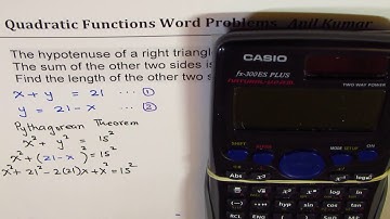 Find side lengths of right triangle with sum of 21 and hypotenuse 15