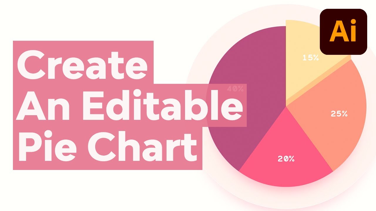 How to Create an Editable Pie Chart in Adobe Illustrator - YouTube