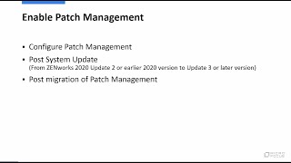 Enable Patch Management (after migration)