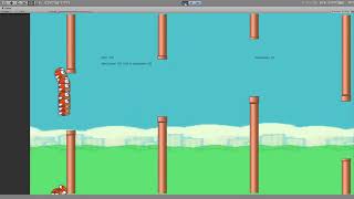 Training a crude Neural Network to play a Flappy bird game using Genetic Algorithms