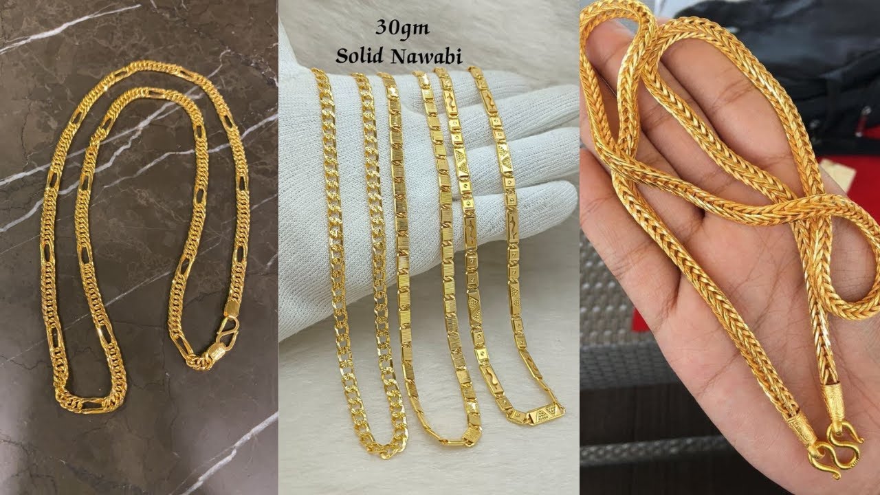22k Mens gold chain designs Collection with weight and price 2025 ...