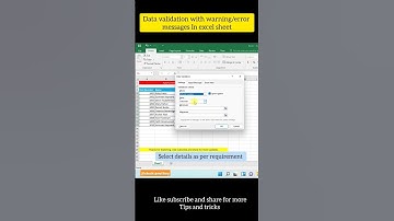 Data validation full explanation in MS Excel | #shorts #trending #excel