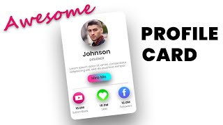 Profile Card Design Using CSS | Card Hover Effects