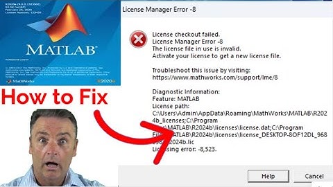 how to fix matlab license manager error 8 on laptop and PC