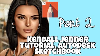Kendall Jenner Tutorial, Autodesk Sketchbook, (Part2) screenshot 1
