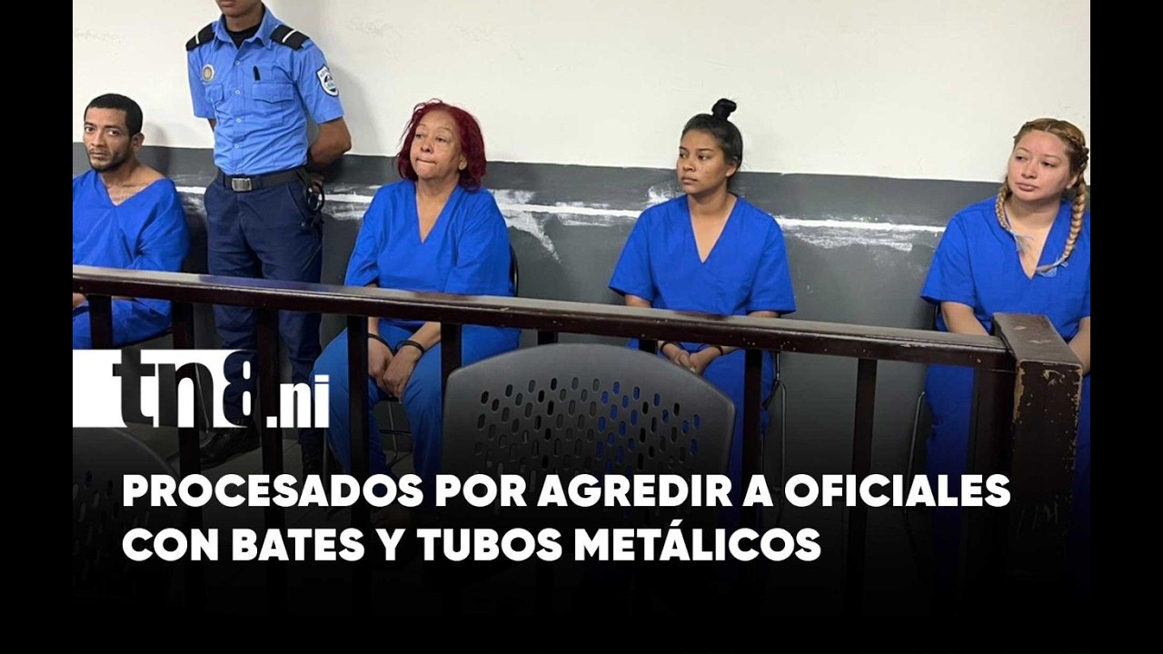 Procesados por agredir a dos oficiales con bates y tubos metálicos en Managua