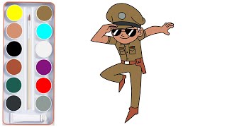 super cop little singham drawing as fukrey boys | Drawing And Painting Learning Coloring Pages book