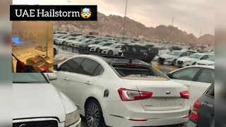 Al-Ain damage after hailstorm 🤯 | UAE Hailstorm Destroyed Cars 🚘😓
