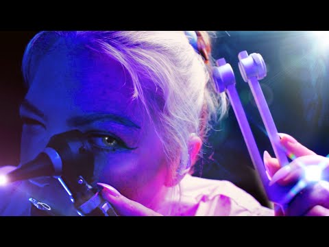 ASMR Dimmed Lights Eye & Ear Exam, Otoscope Ear Inspection, Hearing Tests, Orbital Exam, Eye Tests