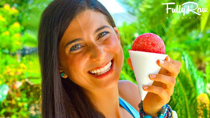 Sweet Watermelon Snow Cones! FullyRaw & Vegan!