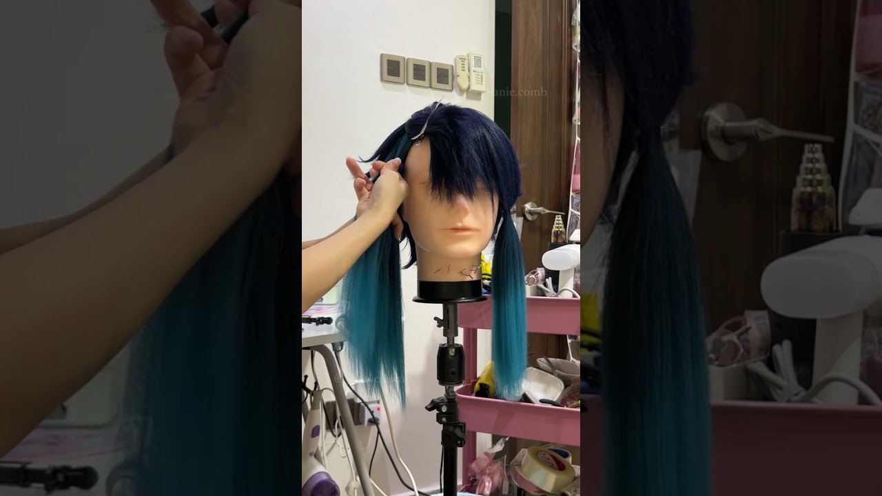 quick styling for #venti from #genshinimpact  #cosplay #cosplaycostume #wigs
