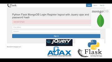 Python Flask MongoDB Login Register logout with Jquery ajax and password hash
