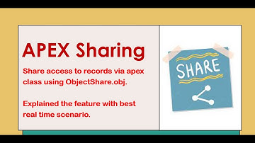 Apex Sharing. Share access to records via apex class using ObjectShare.obj.