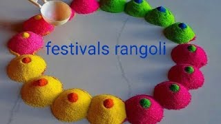 Easy stencil Rangoli designs ✨ festivals rangoli designs ✨ Sand art ✨ colours rongoli @Sktr1983