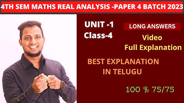4TH SEM MATHS REAL ANALYSIS PAPER 4 BATCH 2023 UNIT 1 CLASS 4  LONGS ( SEQUENCE /SERIES) IN TELUGU