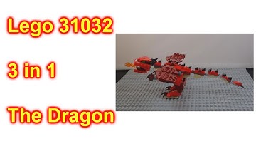 Lego 31032 Red Creature 3 in 1 The Dragon Time Lapse Build and Animation