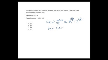 PE FE Water Resources 6.4 Open Channel Flow #1