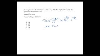 PE FE Water Resources 6.4 Open Channel Flow #1