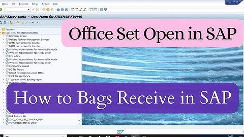 Bag Receive in SAP | How to Set Open of Post office in SAP