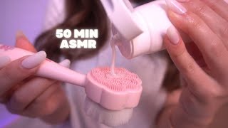 50 Minutes of (ASMR) Skincare, Haircare \& Tingly Makeup 🤍