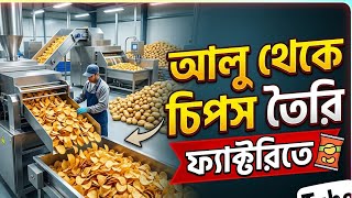 আলু থেকে চিপস তৈরি ফ্যাক্টরিতে।।  @Factorymotion-01 #chips #pototo #factoryprocess #foodprocessing 