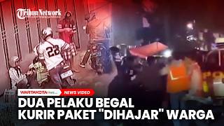 Dua Pelaku Begal Kurir Paket  Terciduk 'Dihajar' Warga