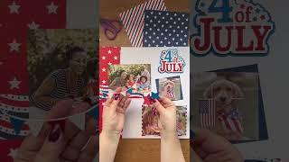 4th of July Scrapbook Layout Tutorial 🇺🇸 Easy Patriotic Scrapbook Page Idea