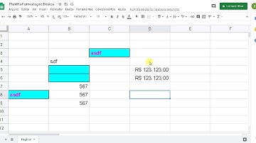 Aula 02   Planilhas Google   Formatação de Células