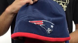Patriots 'TECH-KNIT STADIUM' Navy-Red Knit Beanie Hat by New Era