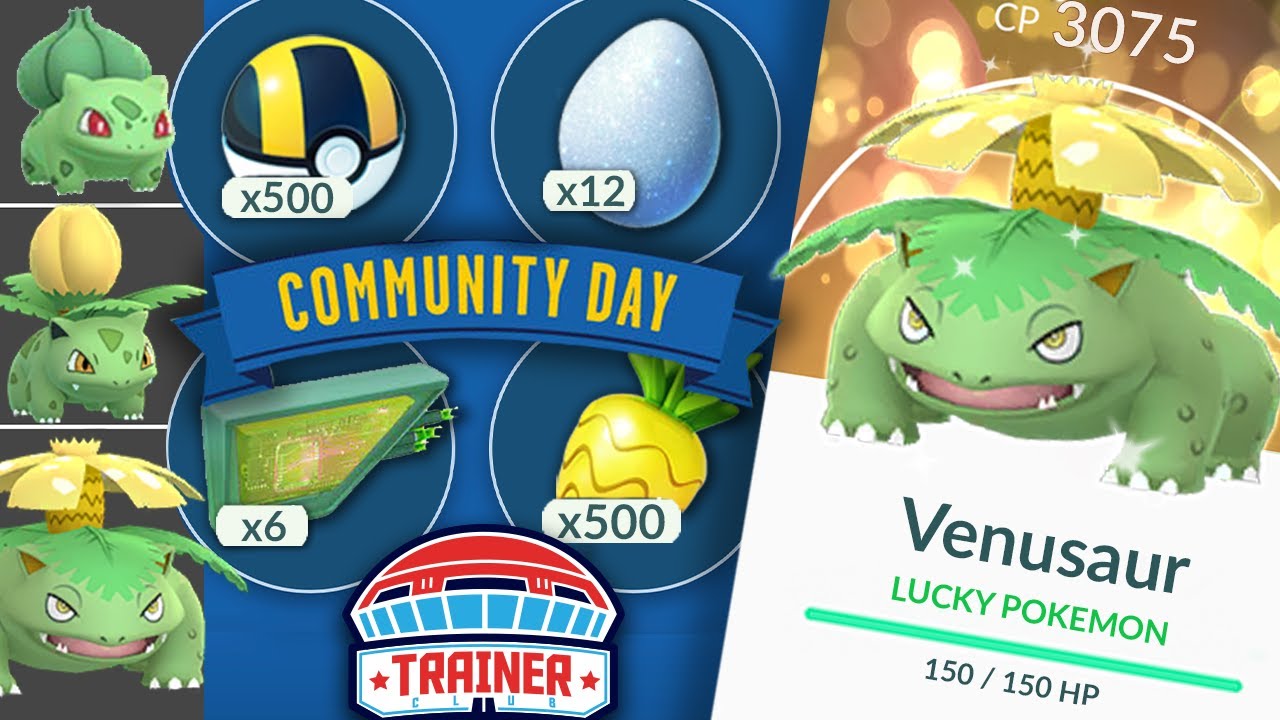 COMMUNITY DAY CLASSIC - *SHINY BULBASAUR* - TIPS - SHINY VENUSAUR