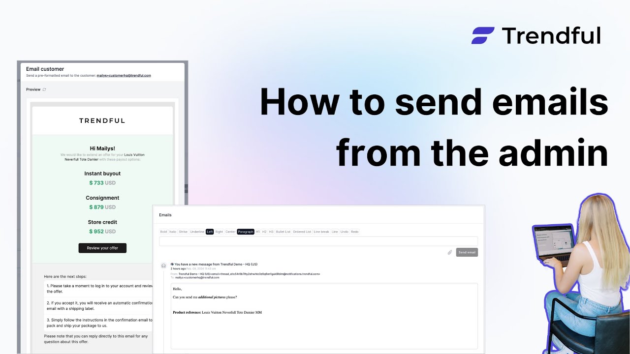 How to send emails from the Trendful Admin