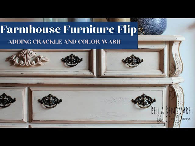 How to use Crackle Paint for a Farmhouse Furniture Makeover using Farmhouse  Paint Crackleize 